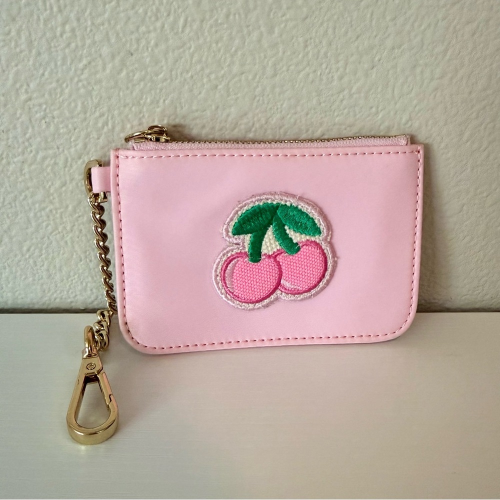 Stoney Clover Lane Flamingo cherry patch keychain wallet